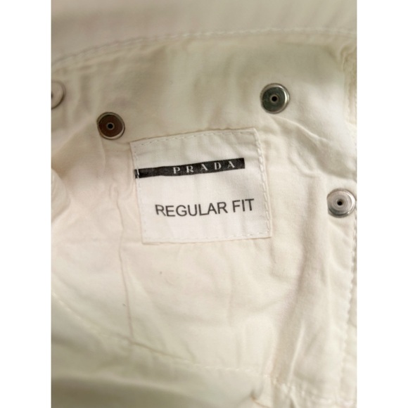PRADA Y2k Five Pocket Slight flare low rise Regular fit White Jeans SZ: 30 (10) - Picture 11 of 14